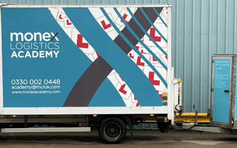 Photo of Monex Academy Category C1+E training truck with trailer