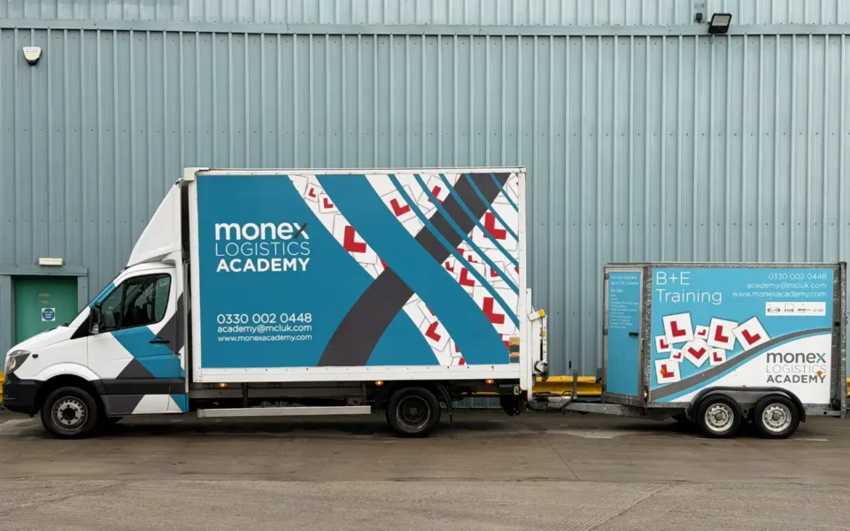 Photo of Monex Academy Category C1+E training truck with trailer